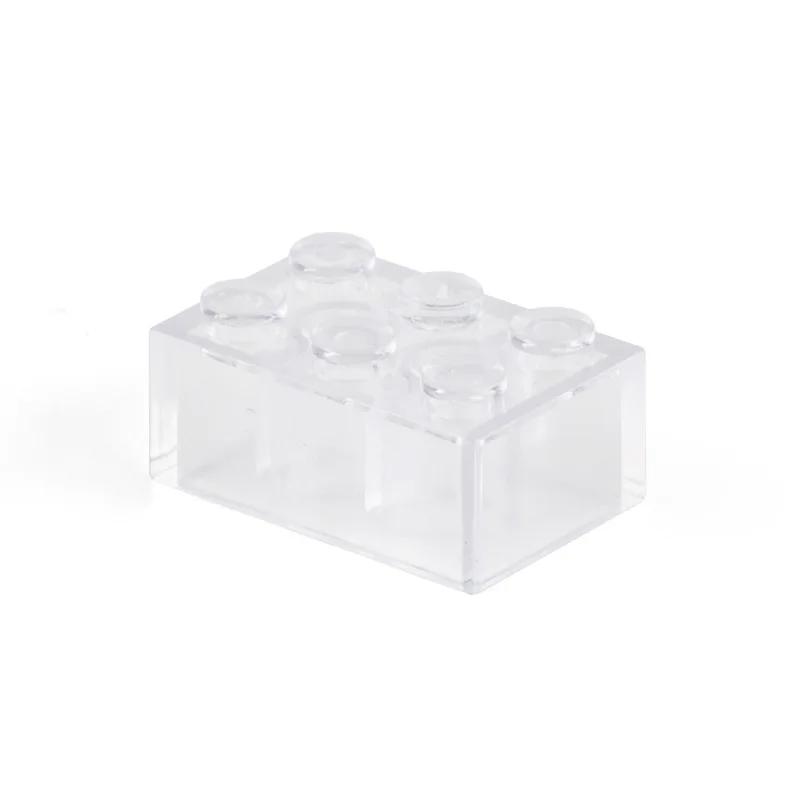 Non-Toxic Transparent White Building Blocks Thick Figures Bricks Educational Creative Size Fit Other Brand Plastic Diy Toys Accessorie