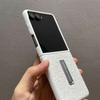 Чехол для Samsung Galaxy Z Flip 7 Модный Цветочный Принт Текстура ПУ Кожа С Подставкой Чехол для Телефона Нескользящий Пылезащитный Бампер