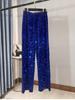 Women's Korean Velvet Sequined Wide-Leg Pants: Slim-Fit, Floor-Length, Shiny Drape Casual Wear for Autumn and Winter