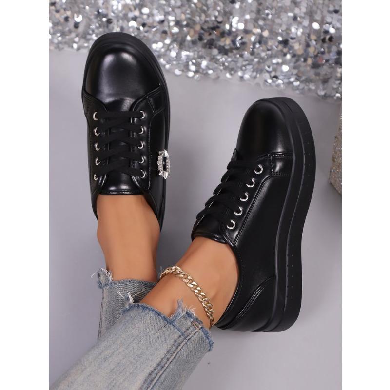 Женские большие размеры Новые Европейский американский стиль Круглый носок Массивная подошва Повседневные Универсальные Модные туфли