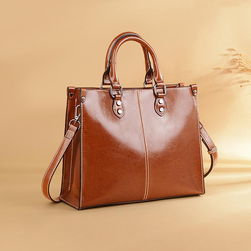 Spring 2025 Women's Leather Crossbody Shoulder Bag - Genuine Cowhide Casual Handbag for Ladies