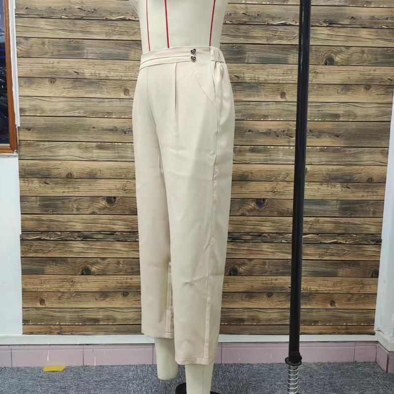 Летние женские брюки больших размеров с эластичной талией, повседневные, однотонные, эластичные, на щиколотке, брюки Nine Tenths