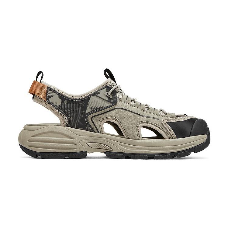 Skechers Мужские универсальные удобные пляжные сандалии США Мужские сандалии Серый Коричневый 205474-TPE