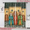 2D flat printing 2pcs Curtain Curtain Christmas Three Wise Men Digital Printed Polyester Drapes Festive Curtains Perfect for