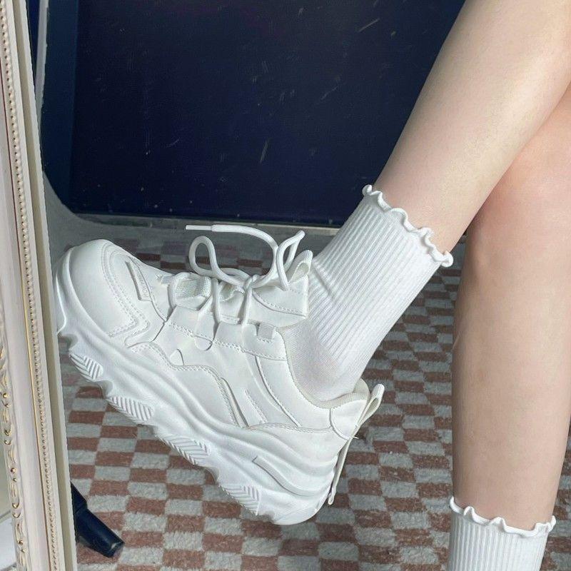 Платформенные кроссовки для женщин весна-осень, трендовые ретро новые универсальные увеличивающие рост повседневные спортивные кроссовки