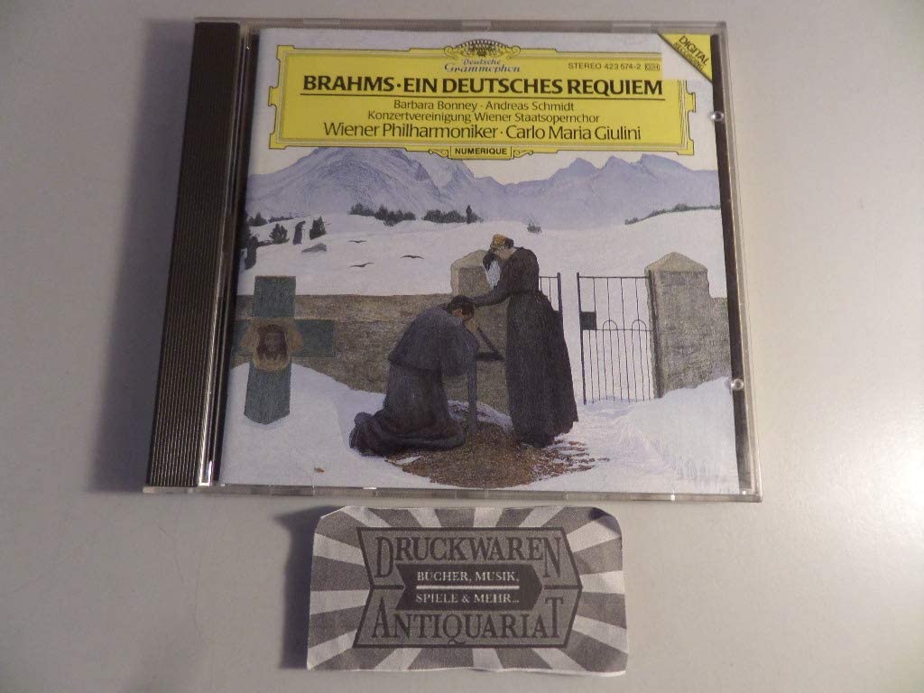 CD BRAHMS, SCHMIDT, GIULINI; VPO - German Requiem 4235742 Deutsche Grammo 1988 Germany Classical Used