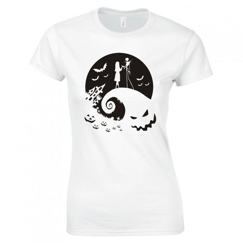Inspired By The Nightmare Before Christmas Moon Silhouette Skinny Fit Tshirt