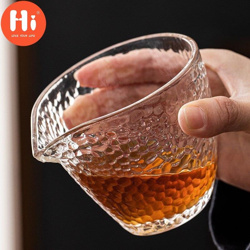 Жаростойкий стеклянный кувшин для чая с узором Hi Hammer, креативная прозрачная чашка для чая, чашка для воды кунг-фу чахай, домашняя посуда для напитков