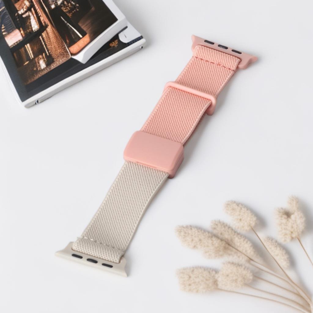 Магнитный ремешок для Apple Watch Band 44мм 45мм 40мм 38мм 49мм Милые двухцветные спортивные нейлоновые эластичные браслеты для iWatch Series11 10