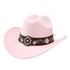 Soft Fedora Hat Floral Embroidery Sun Hat Vintage Felt Western Cowboy Hat  Travel Outdoor