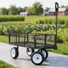 VEVOR Garden Cart, 900 LBS, Heavy Duty Steel Yard and Garden Utility Wagon with 10-Inch Tires, Outdoor Gardening Stool with Adjustable Handle