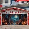 2D banner 1 piece, Halloween Devil Stick Castle and jack-o '-lantern, Halloween and Fall decorations, Halloween decorations