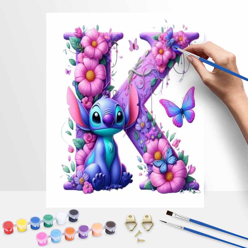 Disney Stitch Canvas Painting Kit Home Decor Craft Perfect Gift Idea Butterfly Flower Art