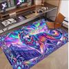 Wolf Theme Soft Crystal Velvet Rug Custom Name & Text Print Non Slip Floor Rug for Bedroom Living Room