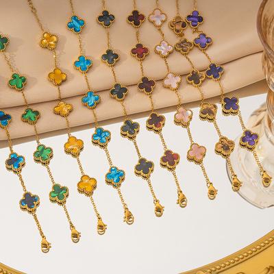 Браслет 'Четырехлистный клевер' Ювелирные аксессуары Новый женский браслет Премиальный женский браслет