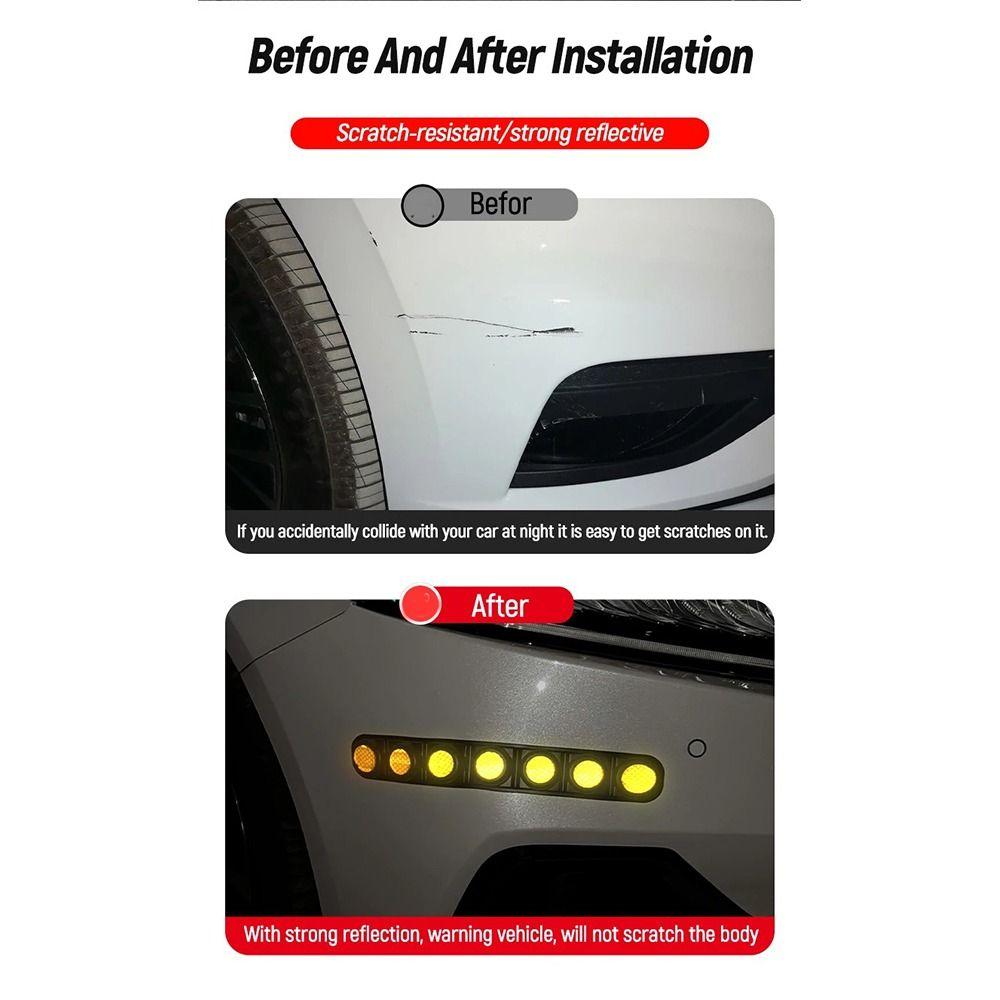 2pcs Safety Warning Bumper Reflector Strips Self-Adhesive Reflective Car Decal For Car SUV Truck