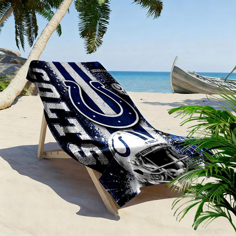 Indianapolis Colts Print Beach Towel, Large Soft Quick Dry Towel for Beach Camping Swimming