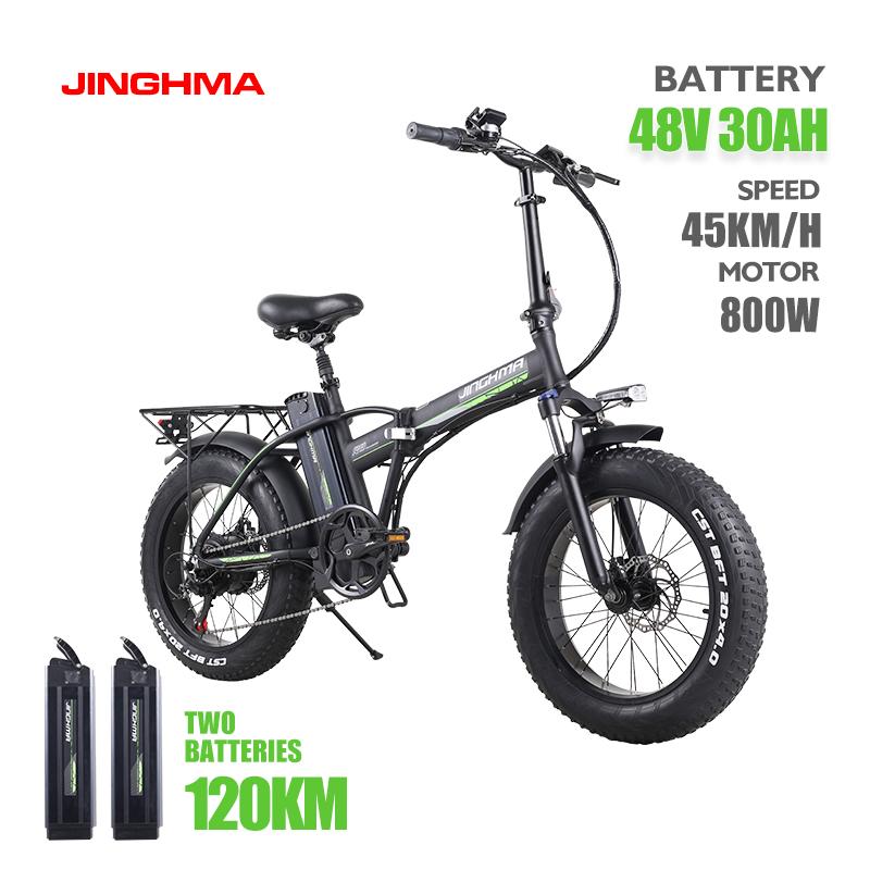 Электрический велосипед Jinghama R8, 800 Вт, 48 В, 30 Ач, 20 дюймов, 4,0 дюйма, горный велосипед с толстыми шинами, складной городской складной городской взрослый велосипед, электрический велосипед