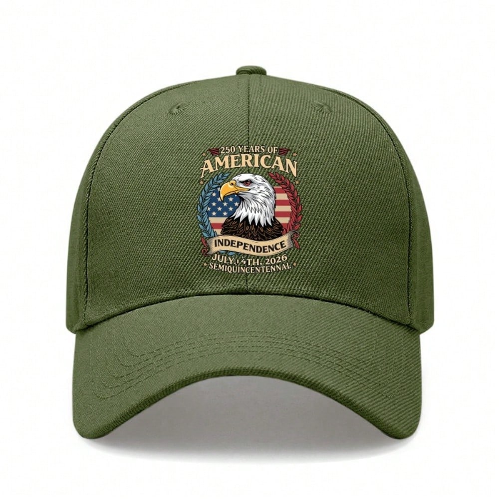 [Patriotic Baseball Cap] 250Th Anniversary USA Eagle Print Polyester Adjustable Hat Breathable Casual Outdoor Sports Independence Day Gift Unisex