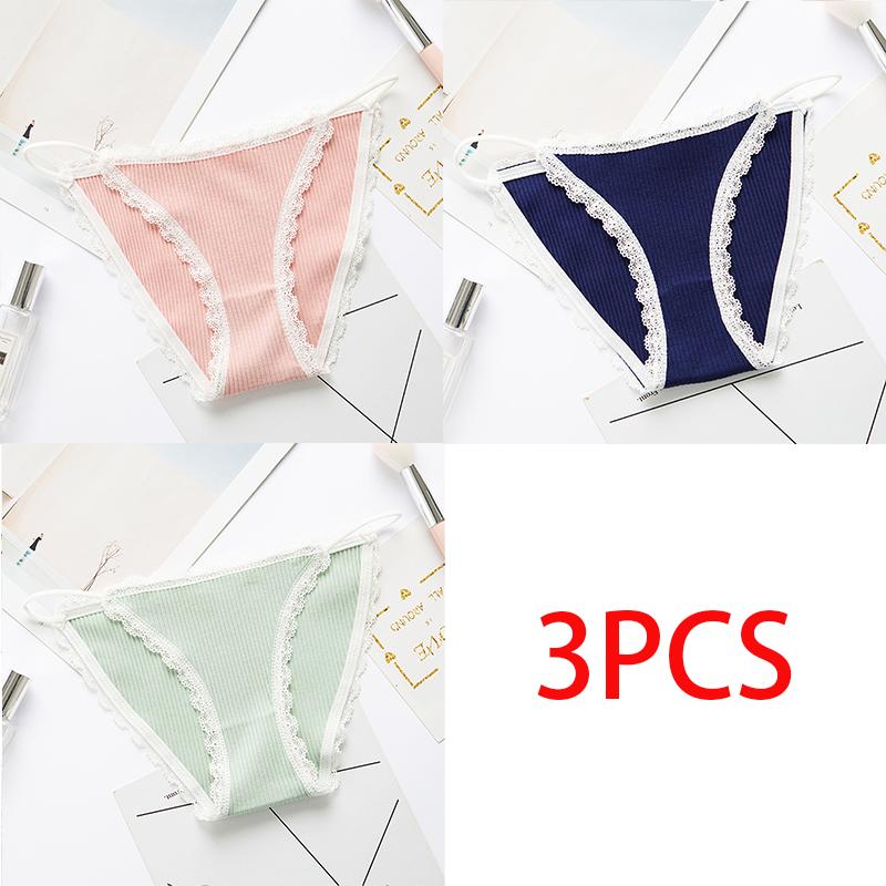 Women's Cotton Lace Briefs Mid Waist Sexy Seamless Comfort Panty Seduction Charming Bikini Panties