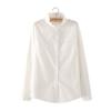 New Women's White Ruffle Edge Standing Collar Long Sleeved Professional Shirt Women's Loose Top
