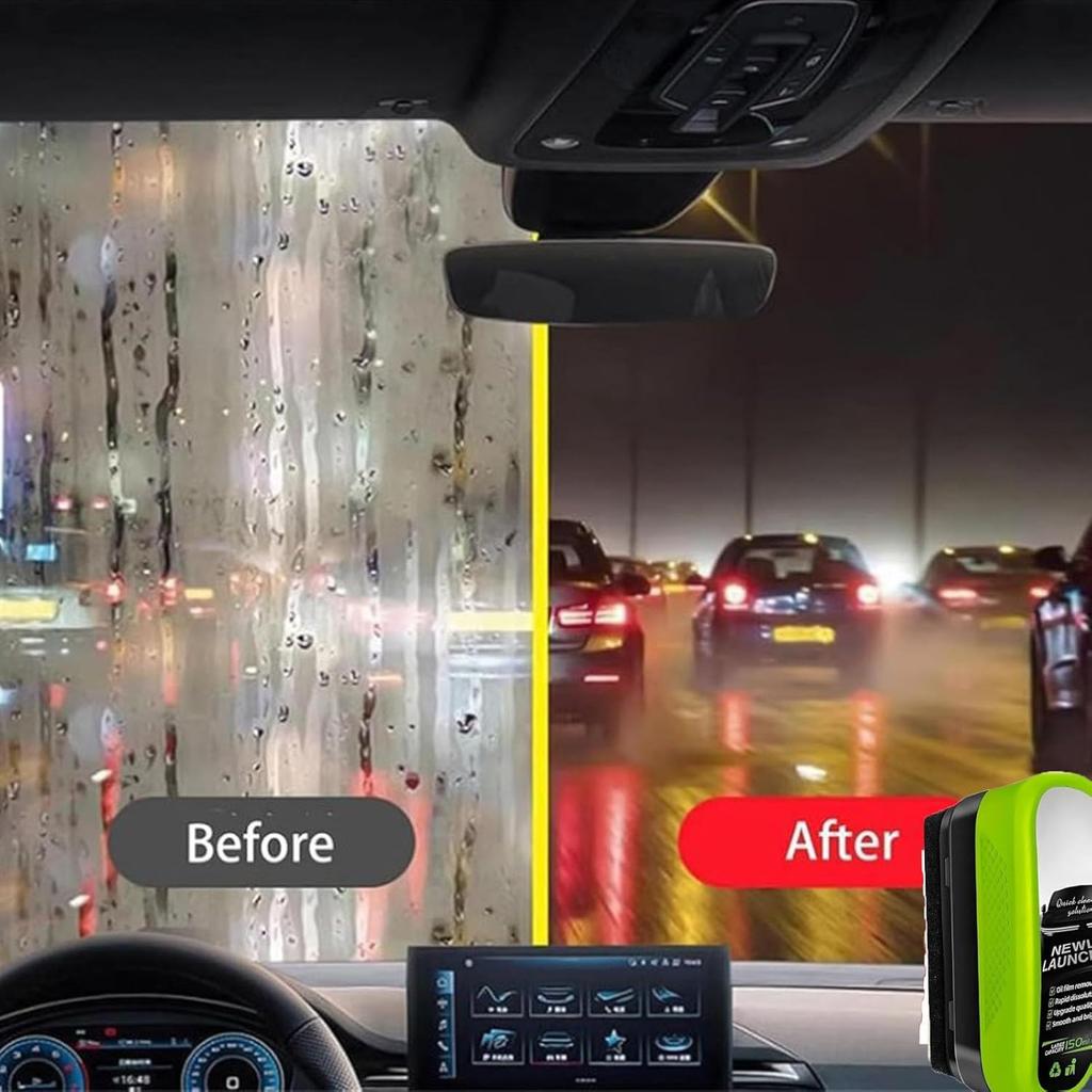 Technoant Oil Film Remover - No Scrubbing Required, Oil Film Cleaning Brush for Car Windows, Removes Oil Film & Grime In Seconds, Crystal-Clear View