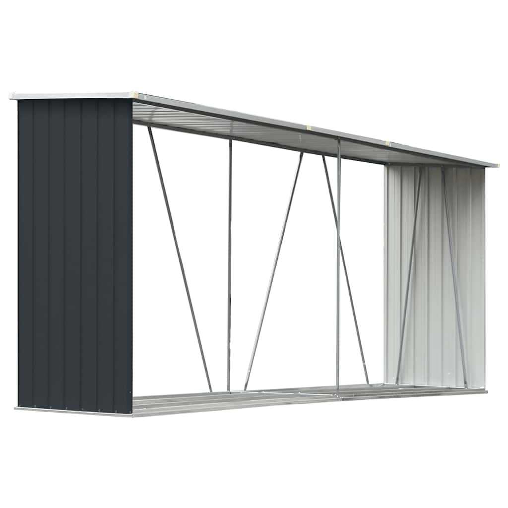 vidaXL Brennholzlager Verzinkter Stahl 330x84x152 cm Anthrazit