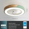 Nordic Smart Ceiling Fans With Light For Living Room Dining Blades Reversable 6 Speed Fans 52cm Fans Lighting 36W Low Floor Fans Lamp