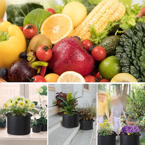 Тканевые мешки для выращивания растений Утолщенные войлочные мешки для выращивания растений с ручками Воздухопроницаемые мешки для посадки Горшки для выращивания цветов Помидоры Огурцы