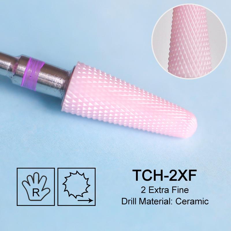 Ceramic Milling Cutter Flame Carbide Nail Drill Bits Pink Gel Remover Electric Machine Drills Polishing Peeling Nails Art Tools