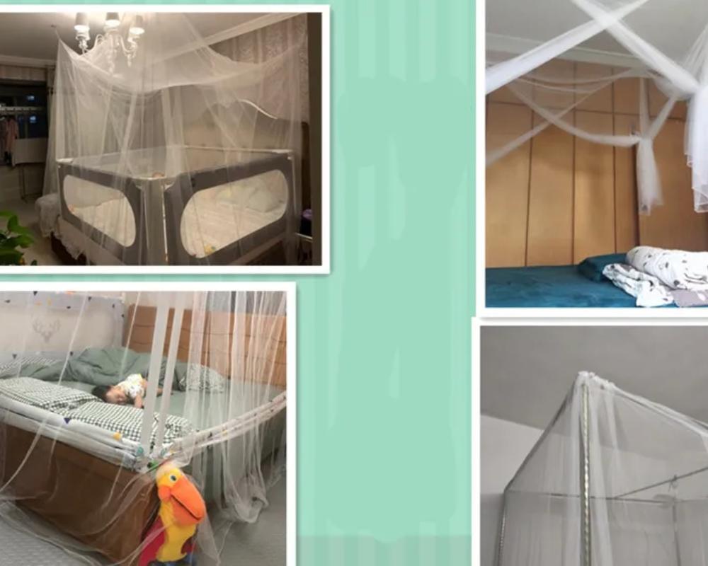 Сексуальная москитная сетка Palace Four Door King/Queen Double Size Home Single Bed Protective от насекомых Outdoor Square Grace White Canopy Net