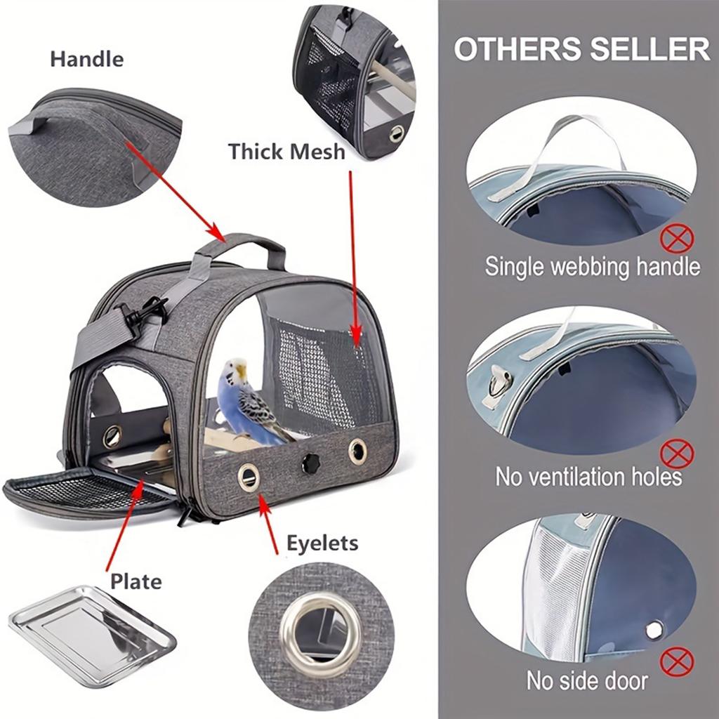 Портативный дорожный переносной переносной рюкзак для птиц с насестом для клетки для птиц, сумка-переноска для попугаев с подставкой-палкой