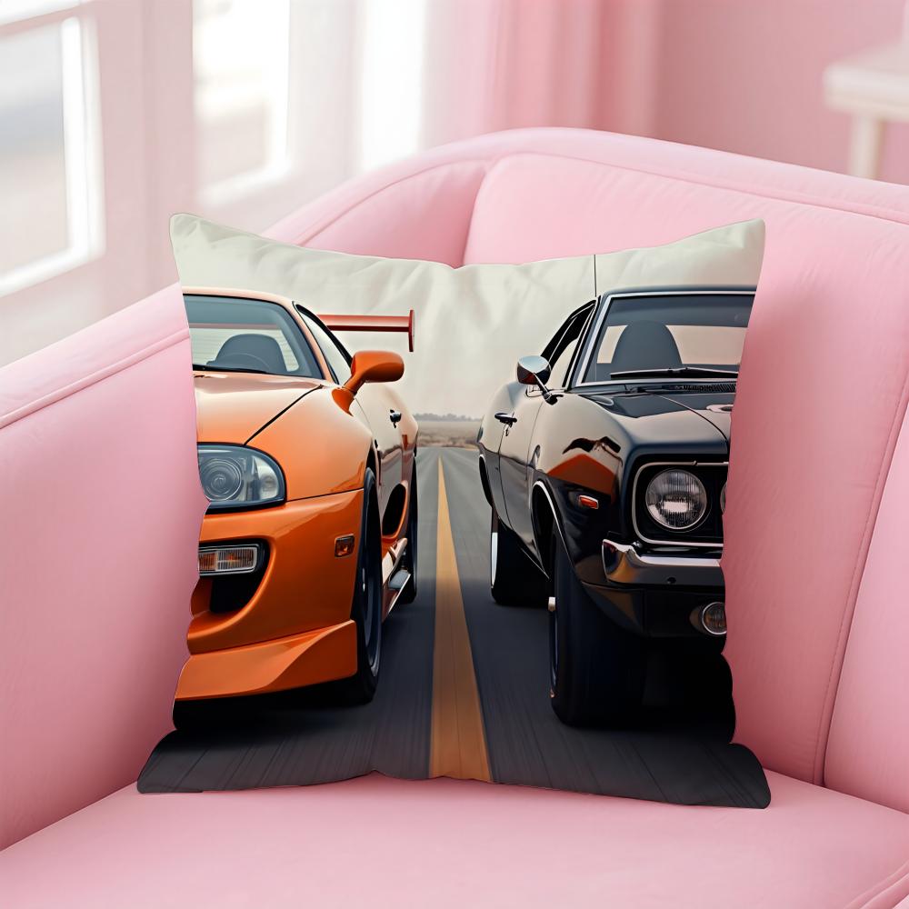 Пленка FFast Furious Наволочка Подушка Ультра Мягкая Ткань, Дружелюбная к Коже Облачный Комфорт Скрытая Молния