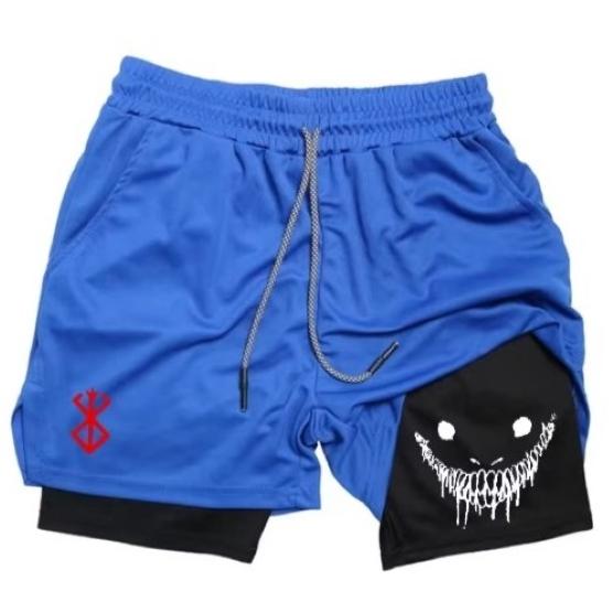 Berserk Muay Thai Kick Boxing UFC MMA Mixed Marcial Art Shorts Anime Men Women Unisex Double Layer Quick Dry Air Sports Gym Fitness Workout