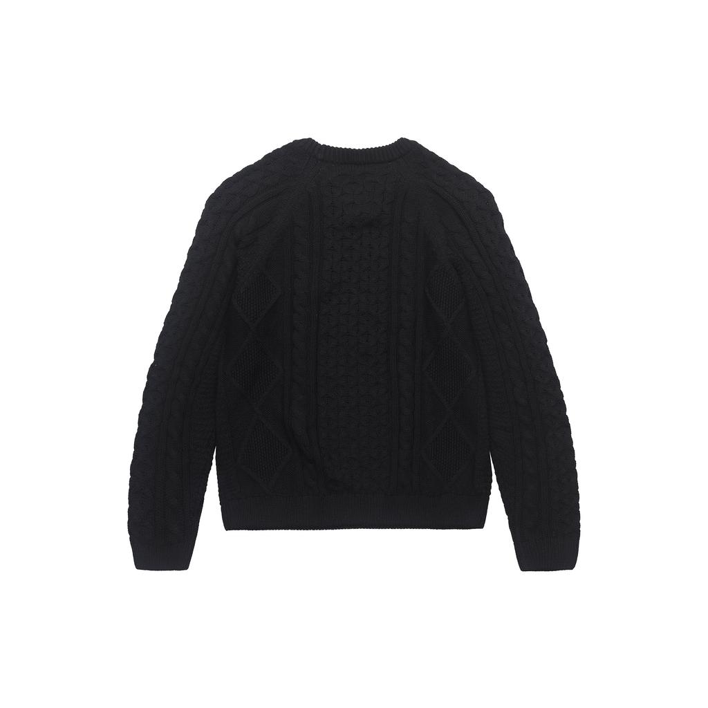 Nike Cable Knit L/S Sweater (Asia Sizing) Black Men Streetwear DQ5177-010