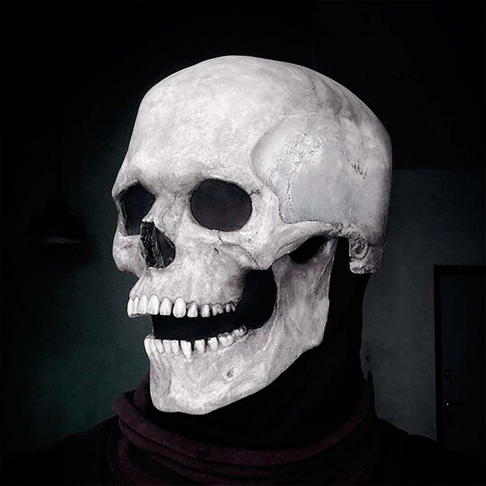 Prank Head Cover Easter Party Halloween Props Full Head Skull Skull Mask Halloween Mask Movable Jaw