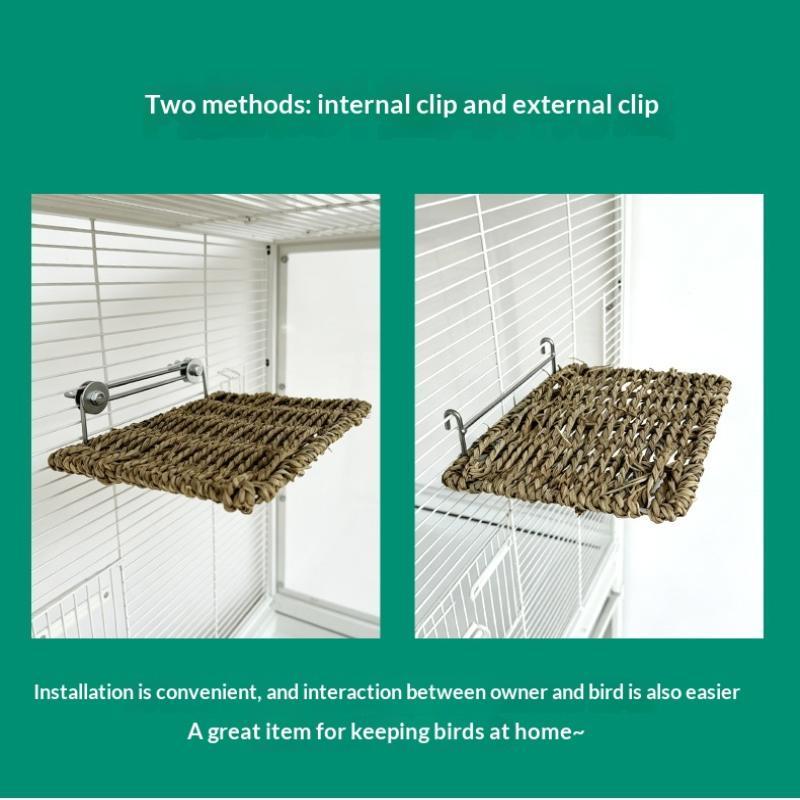 1Pcs Iimitation Rattan Weaving Parrot Perch Rest Wear Resistant Bite Resistant Jumping Platform Breathable Bird Resting Platform