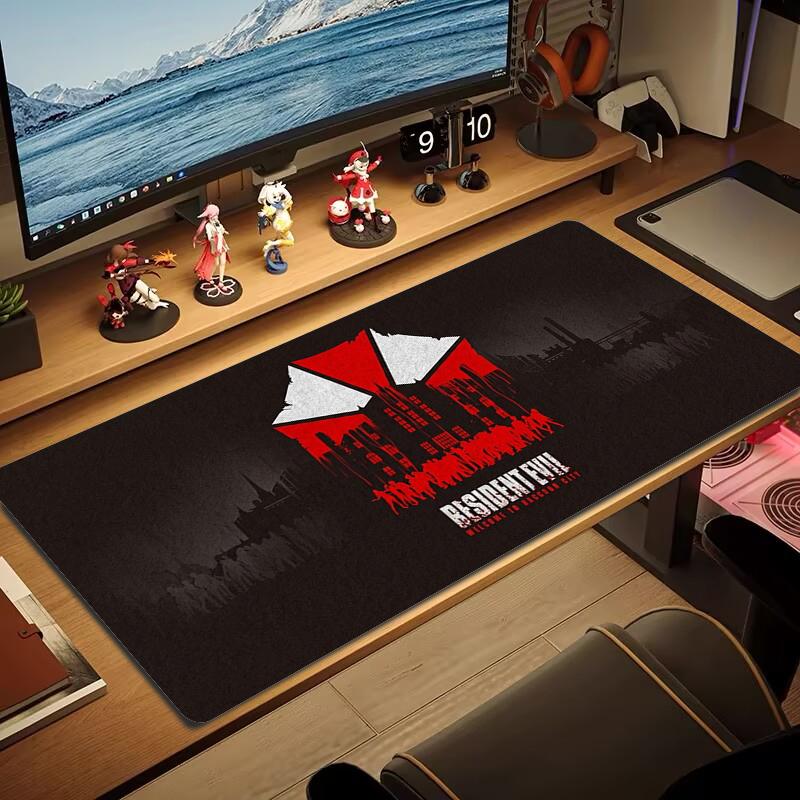 Resident Evil Mouse Pad Large Gaming Table Cushion Non-slip Laptop Tablet Big Mousepad XXL Mat Mini PC Playmat With Lock edge_xia