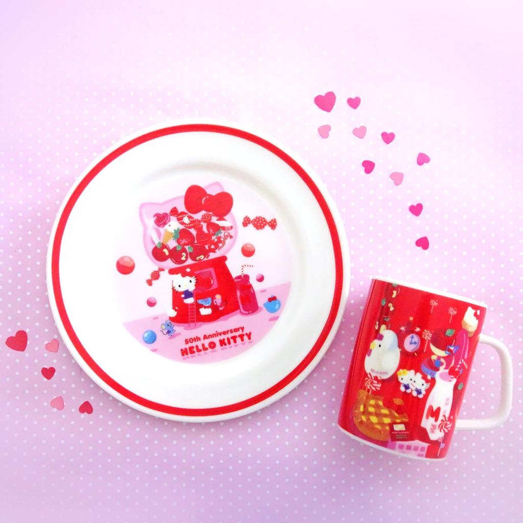 Sanrio 50th Anniversary Kitty Mug 230ml Microwave Safe Dishwasher Safe Red Made In Japan 310131 "Hello Kitty" Approx.