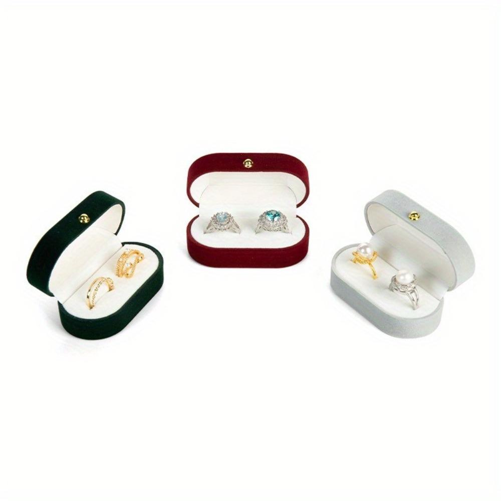 Бархатная витрина для ювелирных изделий, коробка для парных колец, коробка для серег в винтажном стиле, коробка для колец с двумя прорезями