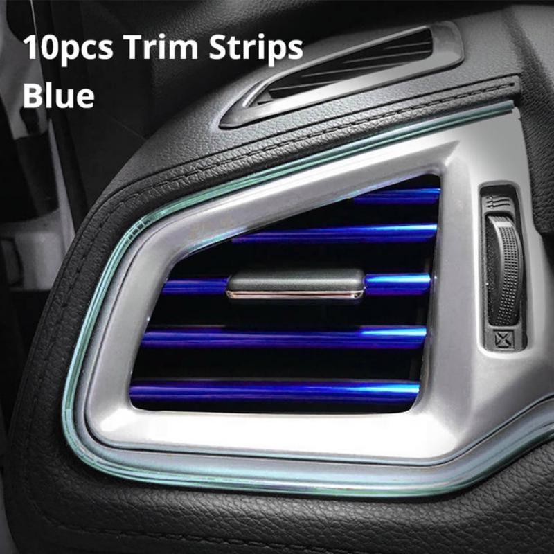 10 шт., вентиляционная решетка, переключатель, обод, наклейка, U-образный стиль, декоративная полоса для кондиционера, интерьер, экстерьер, сделай сам, стайлинг автомобиля