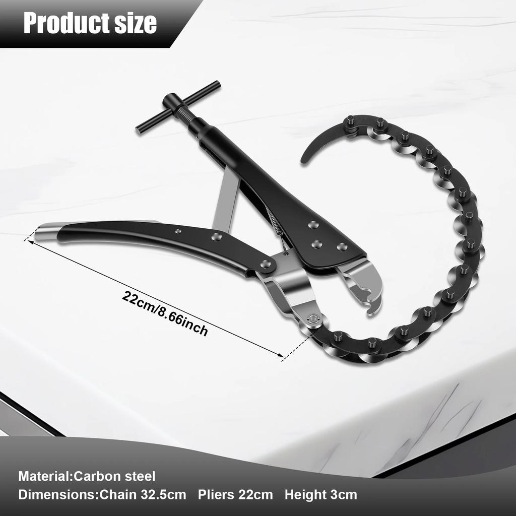 Tailpipe Cutter 0.6inch To 3.3inch Exhaust Tube Chain Cutter Carbon Steel Exhaust Pipe Cutter Tool Universal Exhaust Pipe Cut