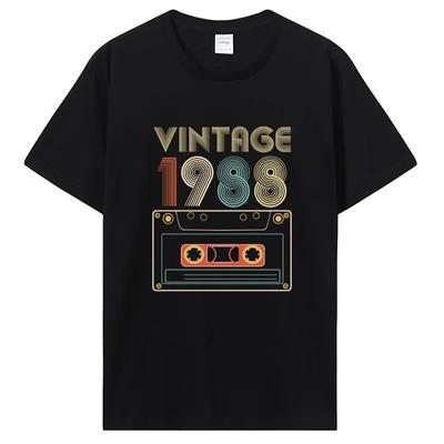 Винтажная футболка с микстейпом в стиле ретро Best Of 1988, футболка с кассетой на день рождения для женщин, футболка для папы и матери, уличная одежда
