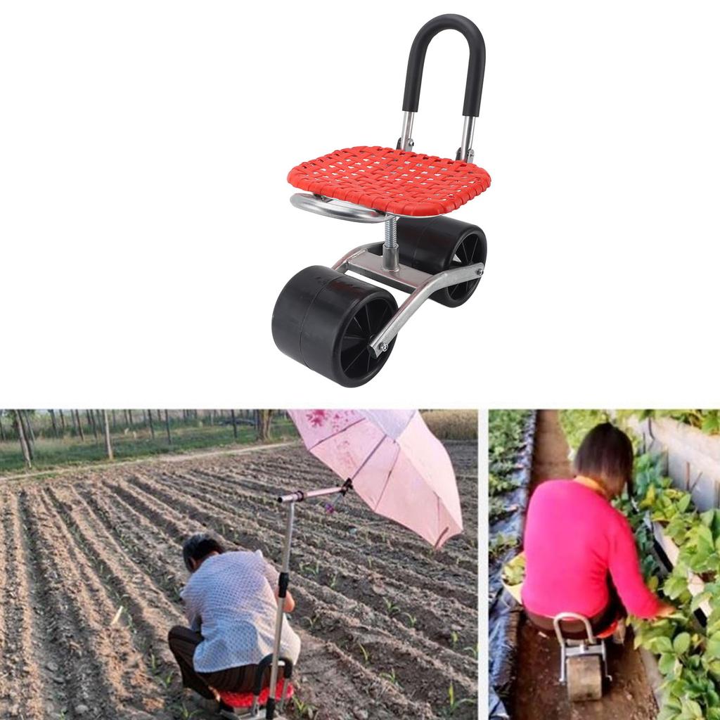 Садовое рабочее сиденье на колесиках. Экономия труда. Утюг. Удобная регулировка с 2 колесами. 