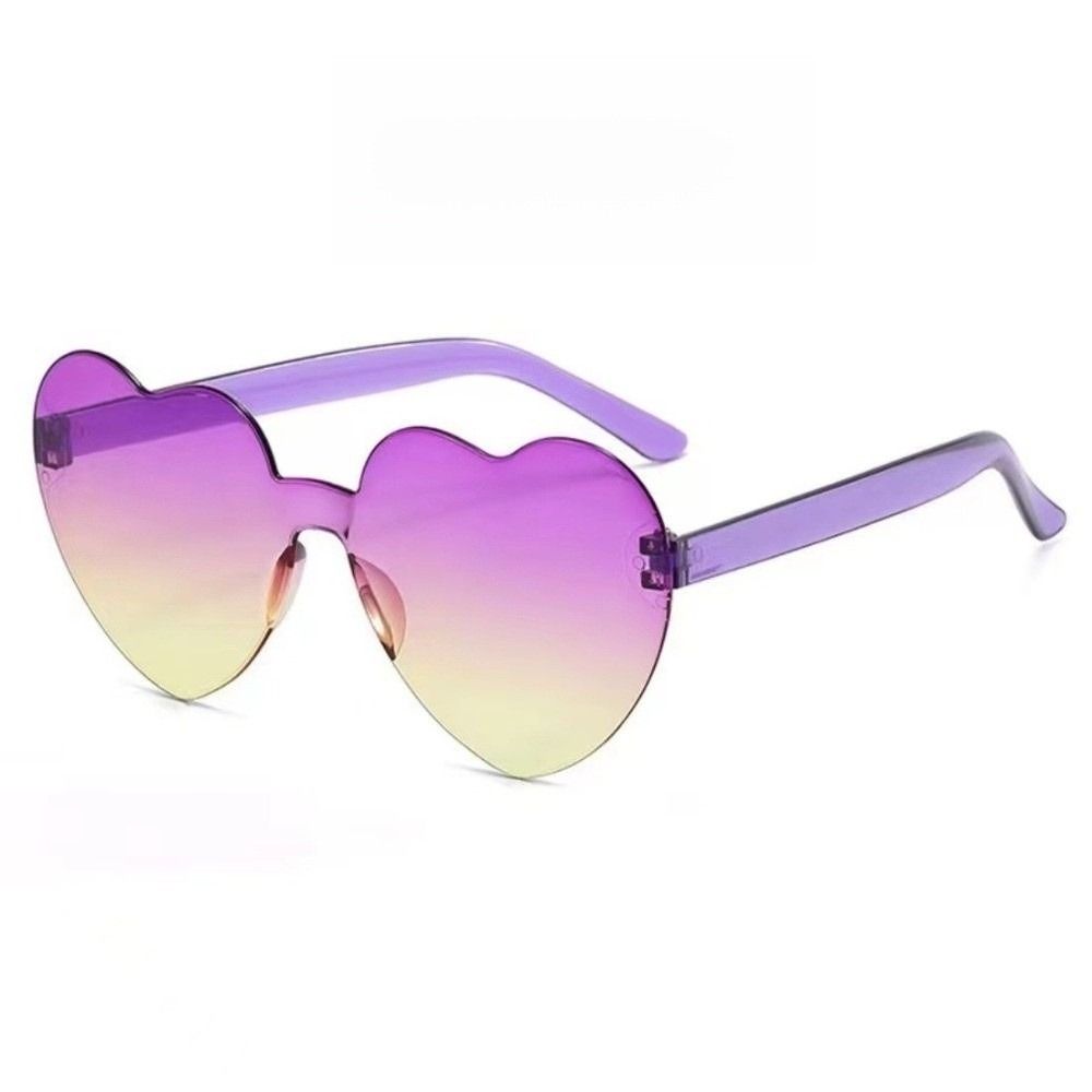 Trendy Love Heart Shape Sunglasses UV Protection Colorful Gradient Sunglasses Women