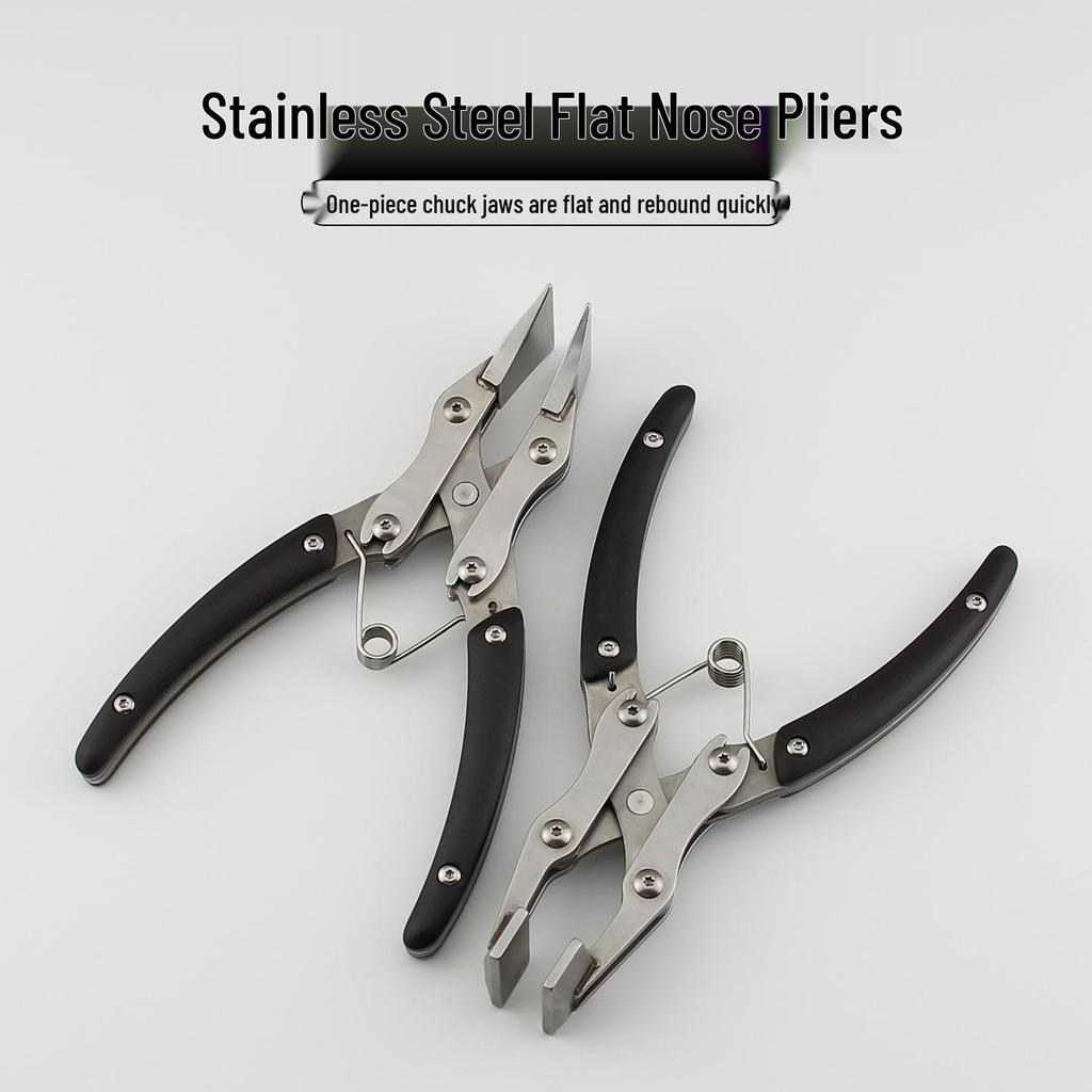 Handmade Stainless Steel Flat Nose Pliers for DIY Leather Goods, Purse Frame, Edge Pressing, and Gluing Line.