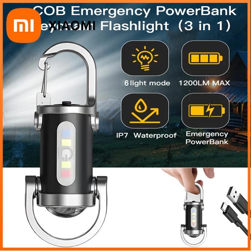 Xiaomi Мини-фонарик-брелок Многофункциональный рабочий фонарь COB 6 режимов Аварийный перезаряжаемый фонарь для ходьбы, поиска, походов