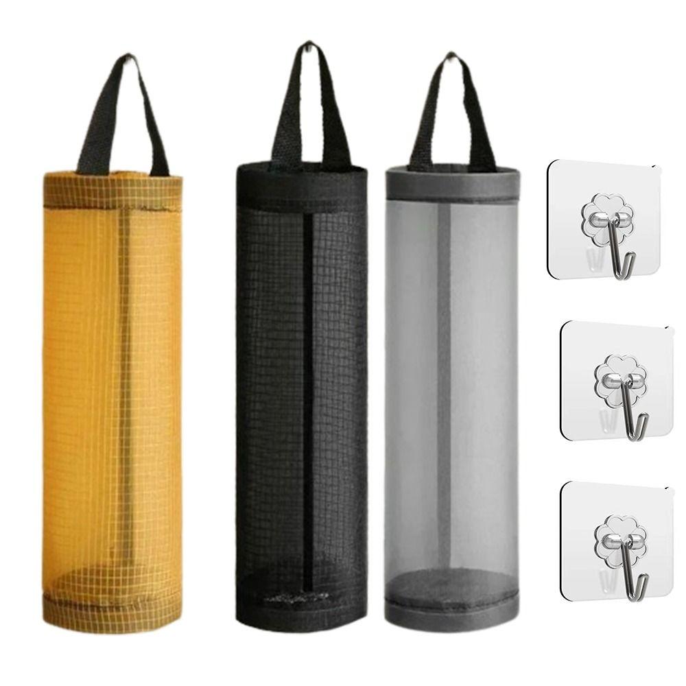 Polyester Mesh Plastic Bag Dispenser Foldable Shopping Bags Carrier Kitchen Gadget
