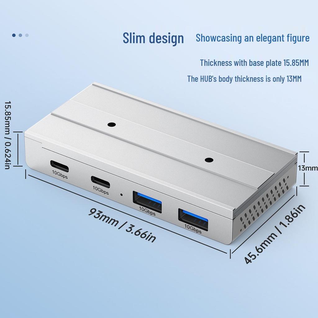 Магнитный USB-хаб, док-станция с выдвижной направляющей для ноутбуков и настольных компьютеров с Type-C