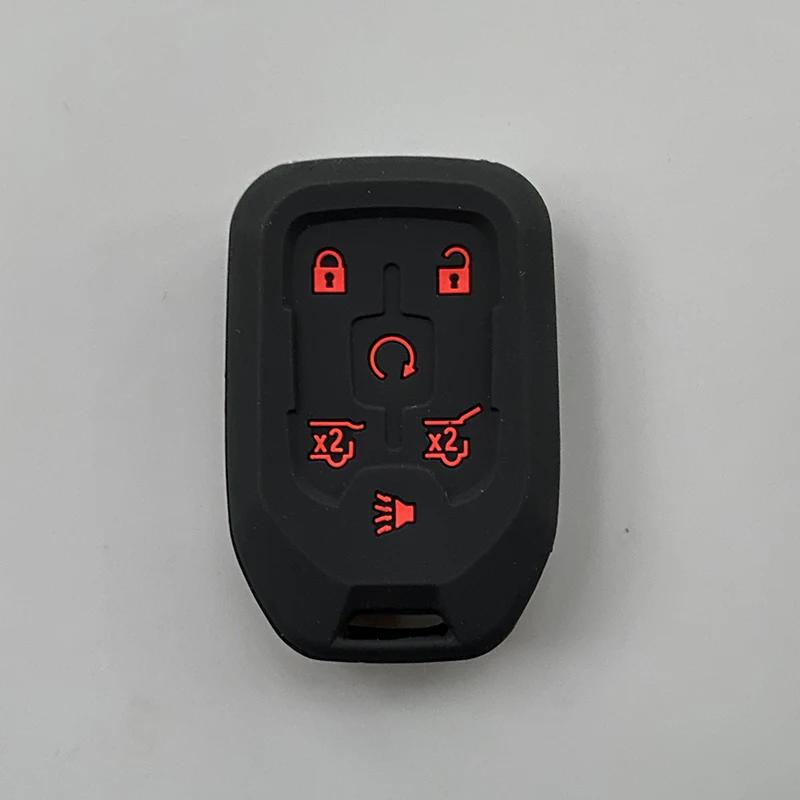 Силиконовый чехол для автомобильного ключа, брелок для Chevrolet Suburban Silverado GMC Terrain Yukon Tahoe Sierra Smart Auto Accessories Key Ring
